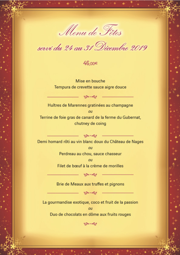 menu fête